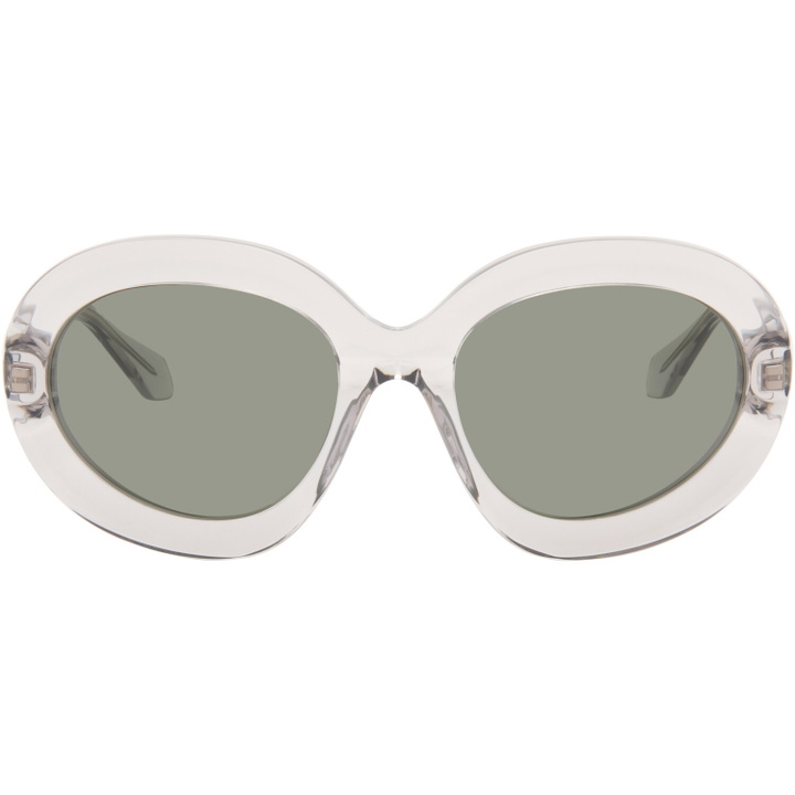Photo: ALAÏA Grey Round Wraparound Sunglasses