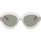 ALAÏA Grey Round Wraparound Sunglasses