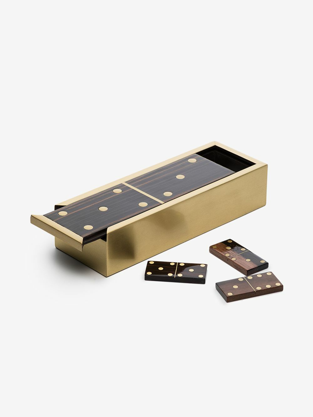 L'Objet Gold-Tone Deco Dominoes Set