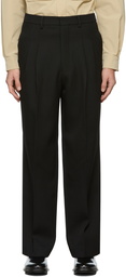 AMI Alexandre Mattiussi Black Pleated Large Trousers