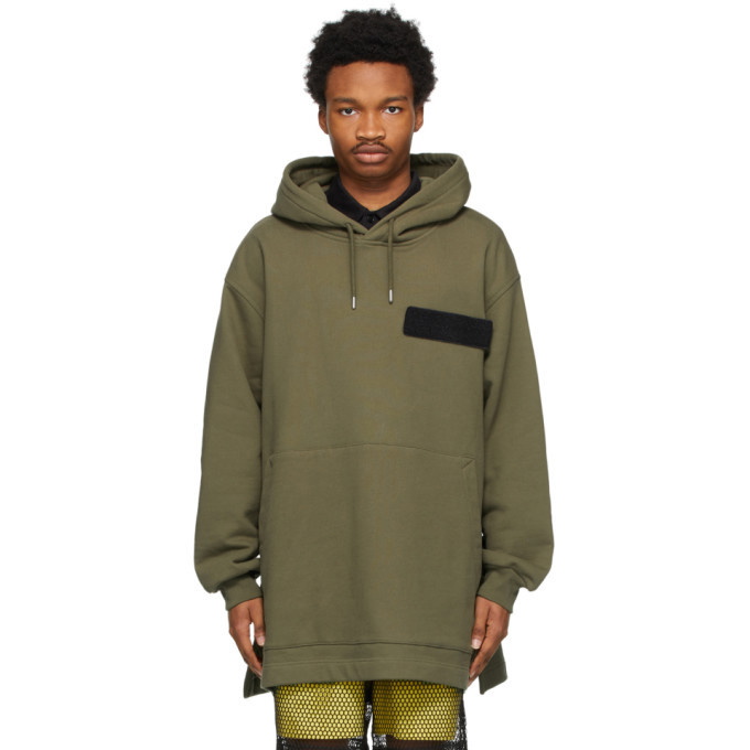 Photo: Dries Van Noten Khaki Velcro Patch Hoodie