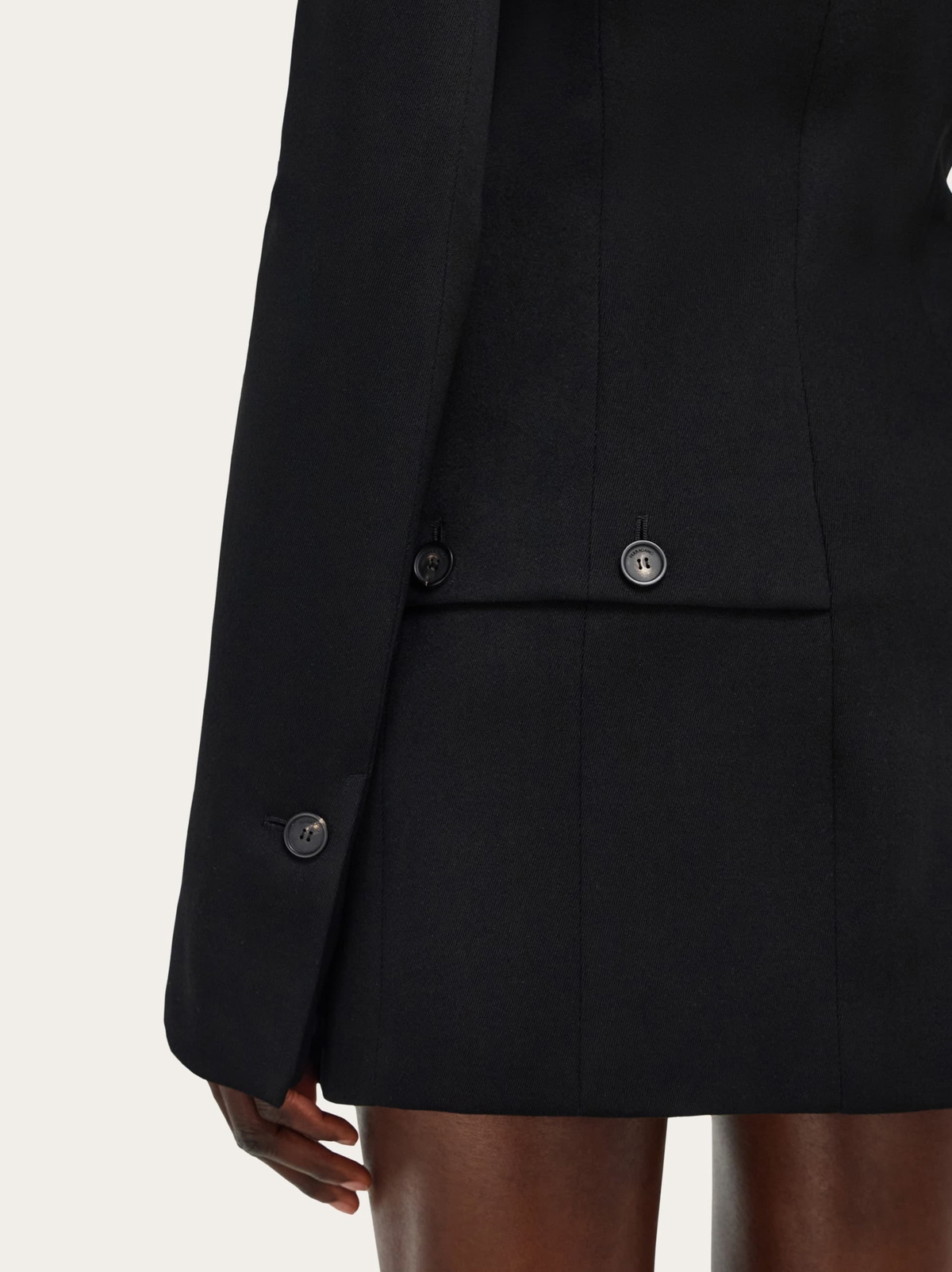 Ferragamo Womens Wool jacket with button detail in Black