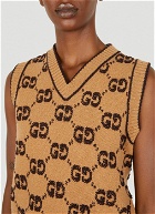 GG Jacquard Sleeveless Sweater in Camel