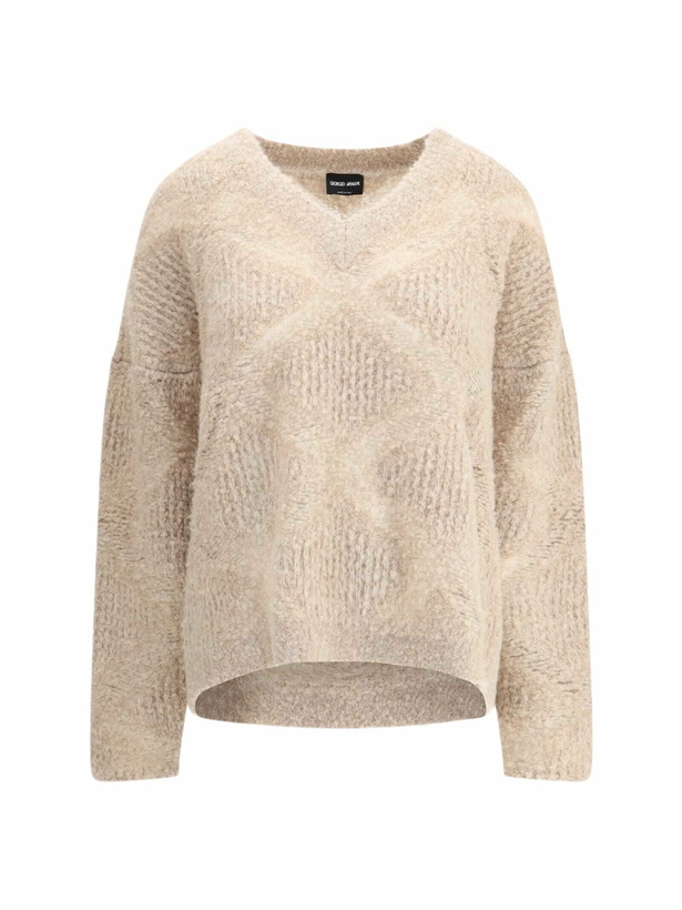 Photo: Giorgio Armani V-neck Cashmere And Alpaca Blend Sweater