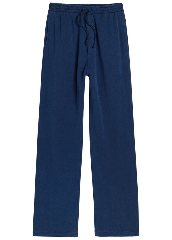 Photo: The Elder Statesman Daily Logo-embroidered Cotton and Cashmere-blend Sweatpants Navy