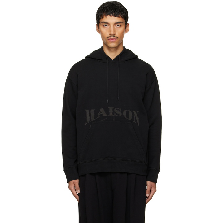 Photo: MM6 Maison Margiela Black Unbrushed Cotton Hoodie