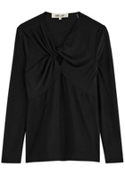 Diane Von Furstenberg Ursula Knotted Lamé top Black