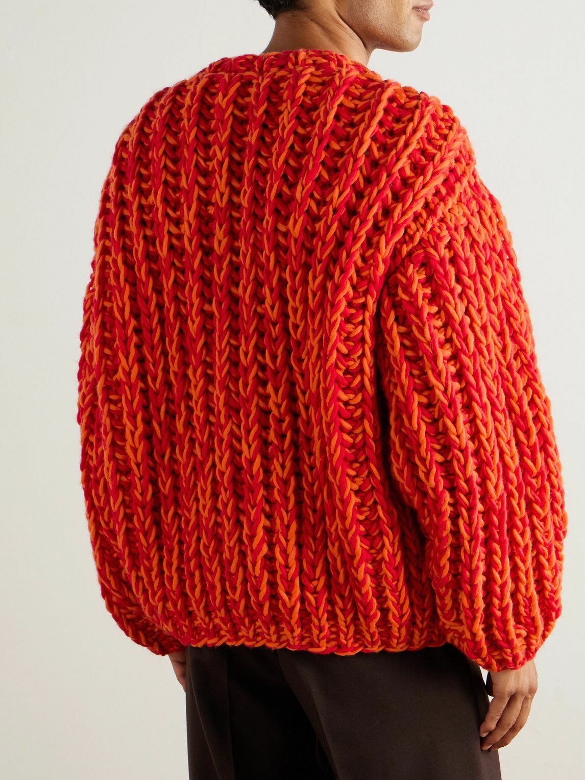 Séfr - Sol Oversized Cable-Knit Wool Sweater - Orange