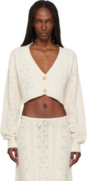 GUIZIO Off-White Noah Wool Cable Crop Cardigan
