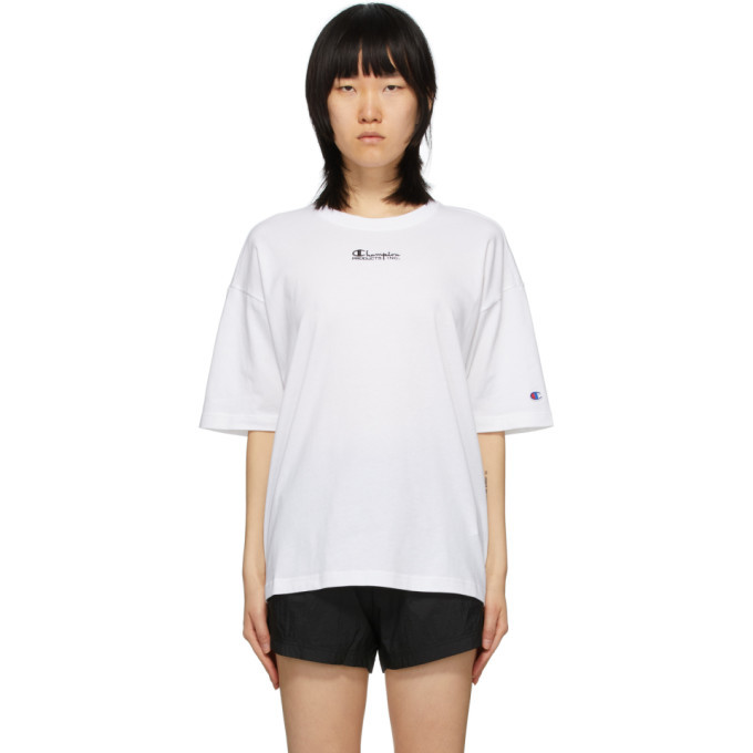 Photo: Champion Reverse Weave White Montaggio T-Shirt