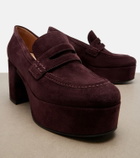 Gianvito Rossi Jenna suede platform penny loafers