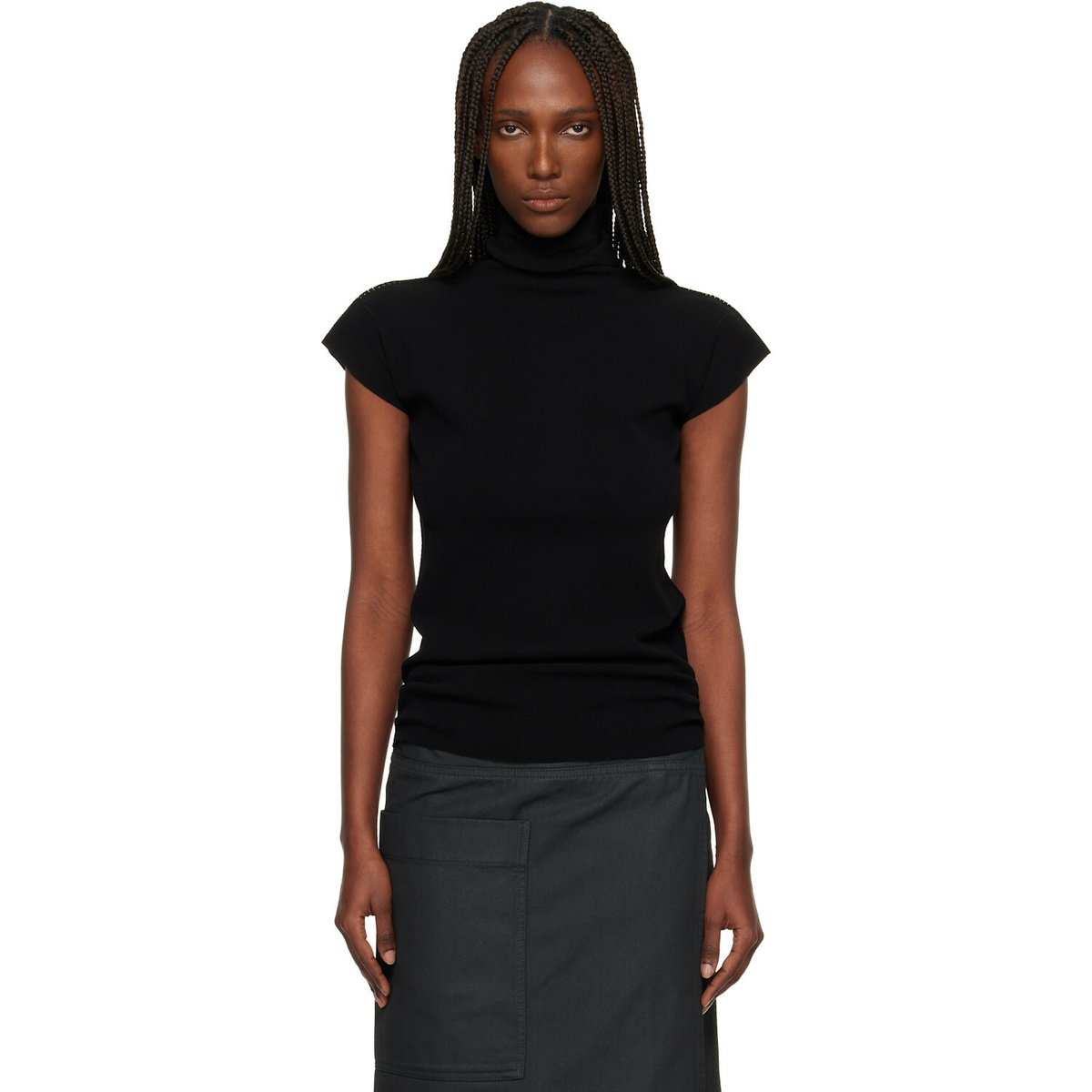 ISSEY MIYAKE Black October Cotton Baguette Turtleneck