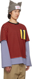 Charles Jeffrey LOVERBOY Red Patch Long Sleeve 2-In-1 T-shirt