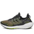 Adidas Men's Ultraboost 21 C.RDY Sneakers in Black/Olive/Yellow