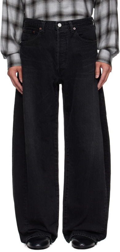 Photo: stein Black Deformation Wide Jeans
