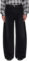 stein Black Deformation Wide Jeans