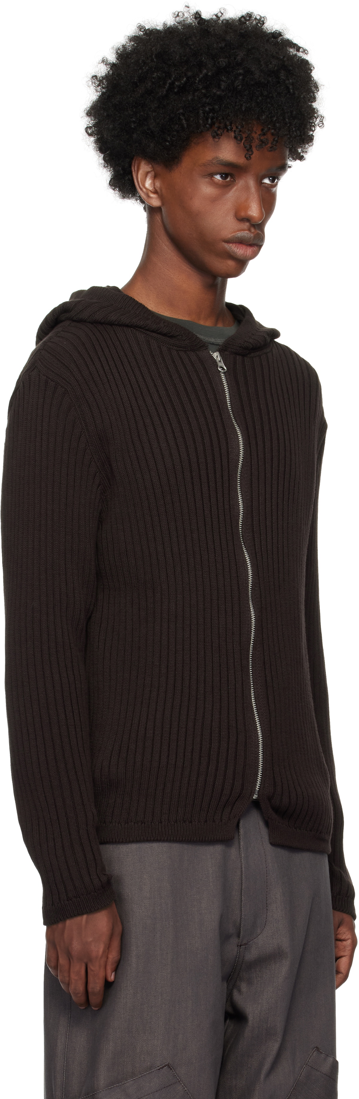 AFFXWRKS Brown Knit Hoodie