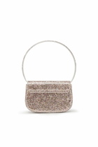 Diesel 1DR-Iconic shoulder bag with macro glitter - Shoulder Bags Womens in Pink