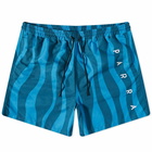 By Parra Men's Aqua Weed Waves Swim Short in Greek Blue/Teal