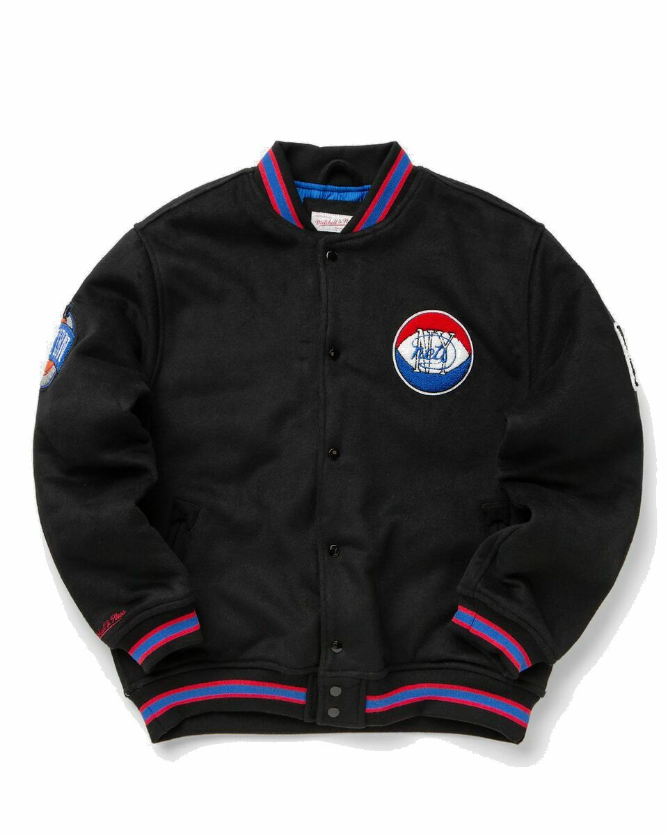 Photo: Mitchell & Ness Nba New York Nets Hardwood Classics Wool Varsity Jacket Black - Mens - College Jackets