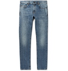 Saint Laurent - Skinny-Fit 15cm Hem Distressed Denim Jeans - Men - Mid denim