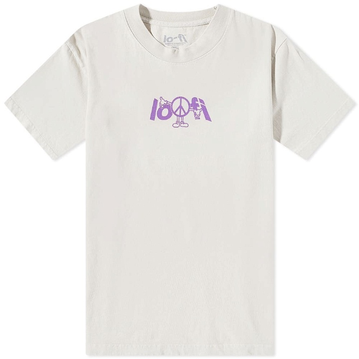 Photo: Lo-Fi Men's Peace Logo T-Shirt in Cement