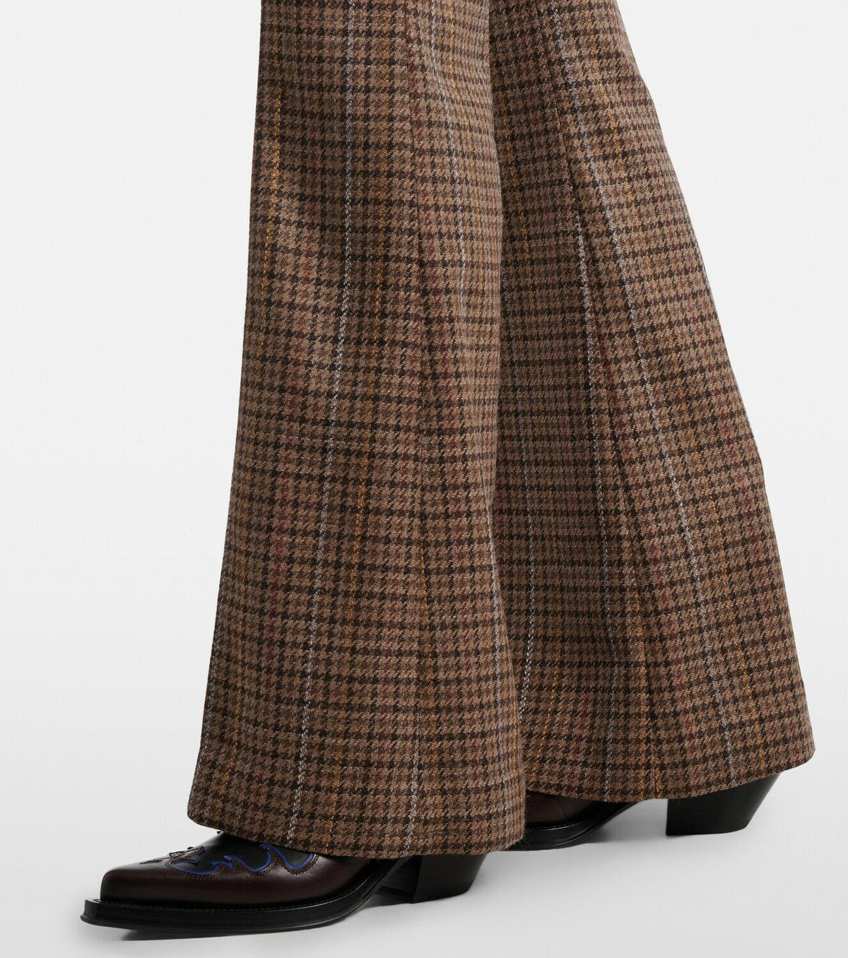 Gabriela Hearst Rhein checked wool and cashmere flared pants