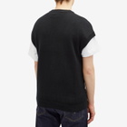 Fred Perry Men's Lambswool Knit Vest in Black