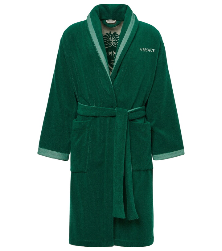 Photo: Versace Home Medusa jacquard cotton terry bathrobe