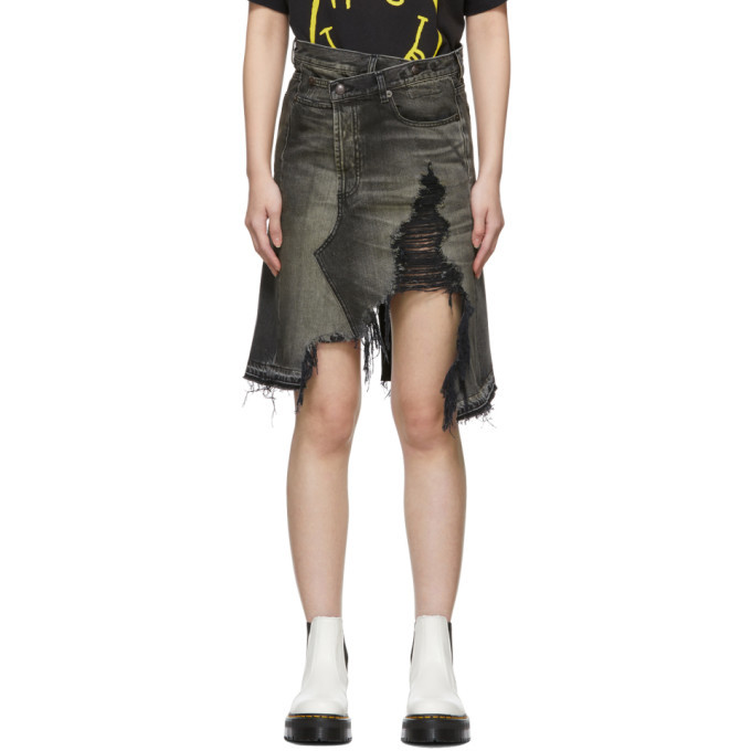 R13 SSENSE Exclusive Black Denim Norbury Skirt R13