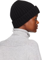 Baserange Black Ribbed Beanie