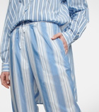 Toteme - Striped cotton and silk pants