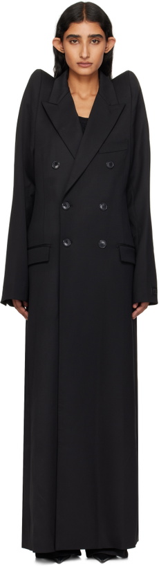 Photo: VETEMENTS Black Tight Shoulder Tailored Coat