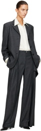 Jil Sander Gray Fil-à-Fil Wool Trousers