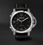 Panerai - Luminor 1950 3 Days Chrono Flyback Automatic Acciaio 44mm Stainless Steel and Leather Watch - Black