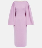 Emilia Wickstead Switzy cape wool crêpe midi dress