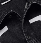 Valentino - Oversized Logo-Print Denim Jacket - Black