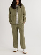 Satta - Flow Straight-Leg Cotton and Linen-Blend Canvas Drawstring Trousers - Green