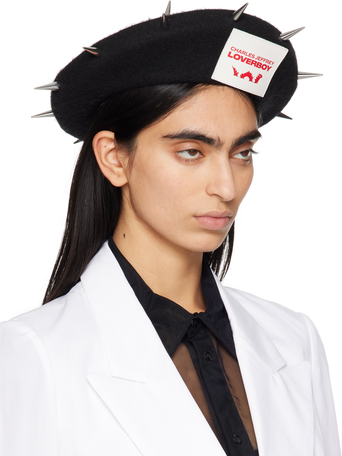 Charles Jeffrey LOVERBOY Black Spikey Beret Charles Jeffrey Loverboy