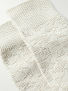 Anonymous Ism - Quilt Jacquard-Knit Cotton-Blend Socks - Neutrals