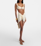 Montce Draped satin beach cover-up