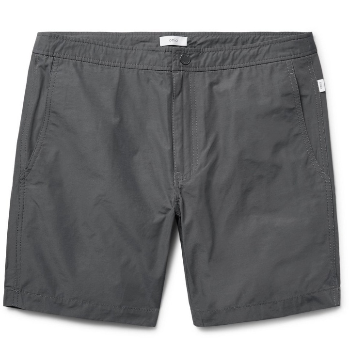 Photo: Onia - Calder Long-Length Swim Shorts - Men - Dark gray