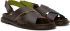 Pop Trading Company Brown Paul Smith Edition Leather Sandals