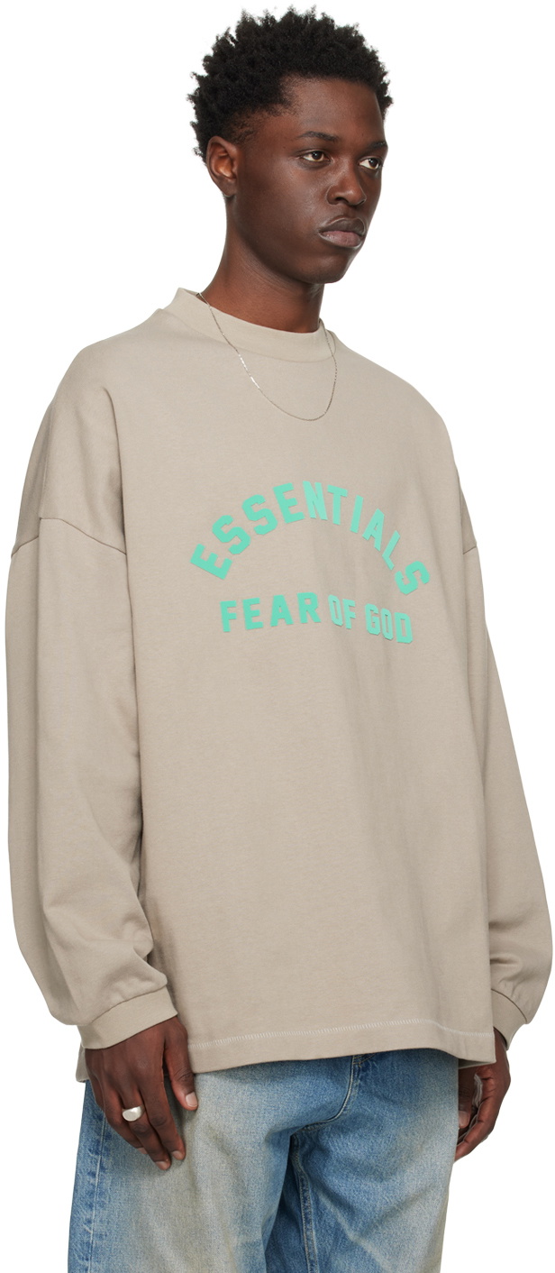 Fear of God ESSENTIALS Gray Bonded Long Sleeve T-Shirt Fear Of God