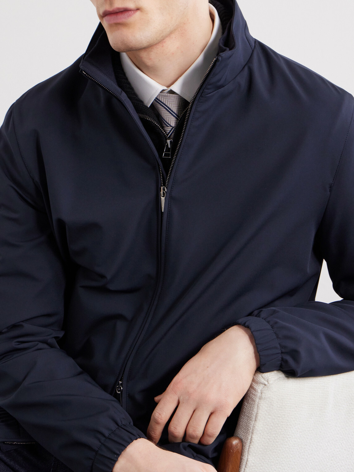 Thom Sweeney - Shell Bomber Jacket - Blue