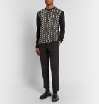 Fendi - Slim-Fit Logo-Jacquard Cotton Sweater - Black