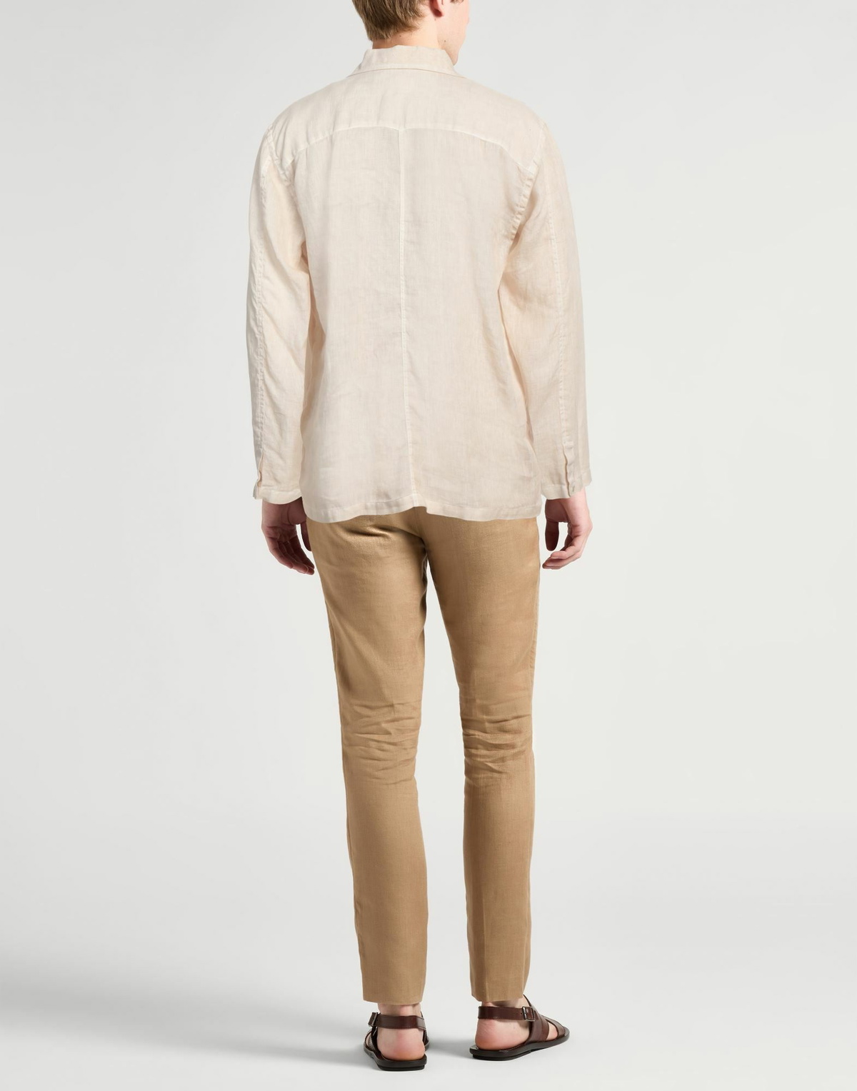 120% Lino Mens Shirt in Beige