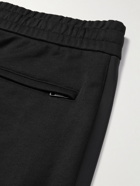 Moncler - Slim-Fit Logo-Print Shell-Trimmed Cotton-Jersey Sweatpants - Black