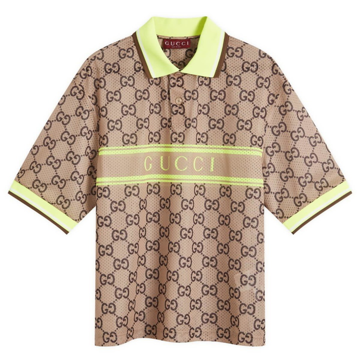 Photo: Gucci Men's GG Monogram Logo Polo in Beige