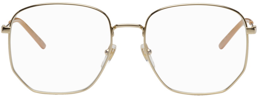 Gucci Gold Rectangular Glasses